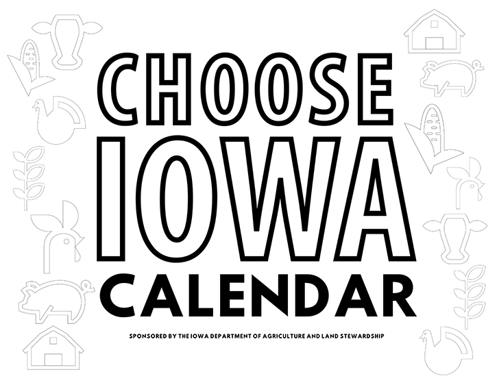 Choose Iowa Coloring Calendar
