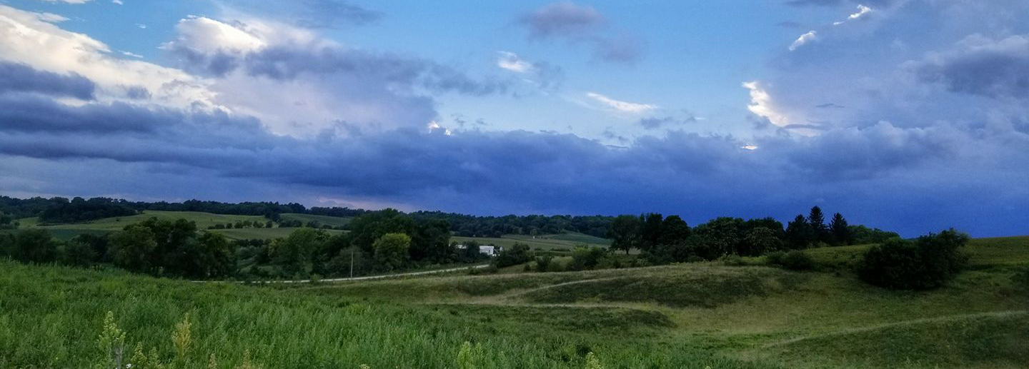 Photo of storm rolling over Price creek watershed